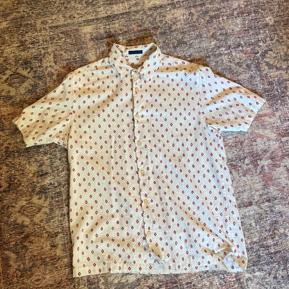 TED BAKER LONDON 100% COTTON COLLARED SHIRT SIZE 3